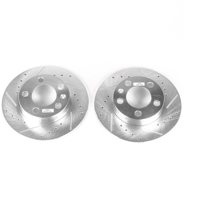 Power Stop EBR618XPR Drilled & Slotted Rear Rotor Set for VW Beetle Golf Jetta