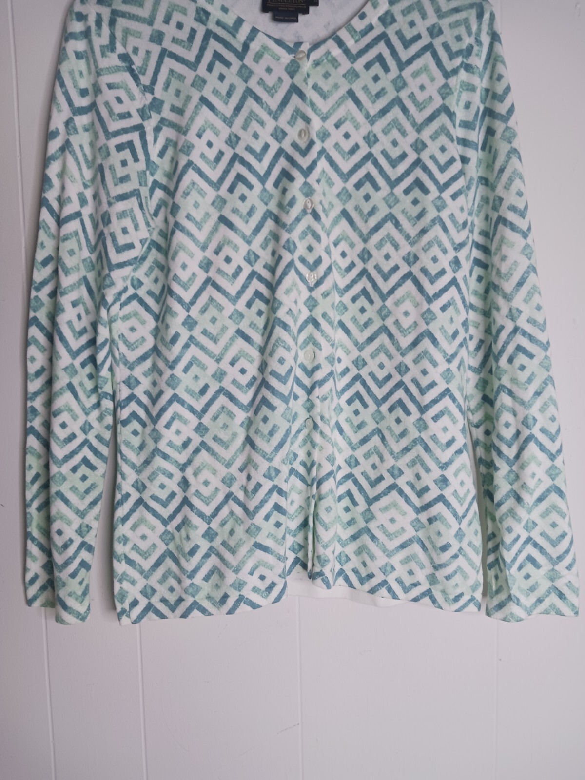 Pendleton Womens Geometric Button Up Cardigan Siz… - image 4