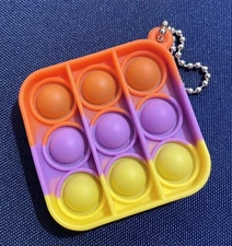 Brand New Super Mini Pop Its Keychain 2”x 2” Thin Silicone!