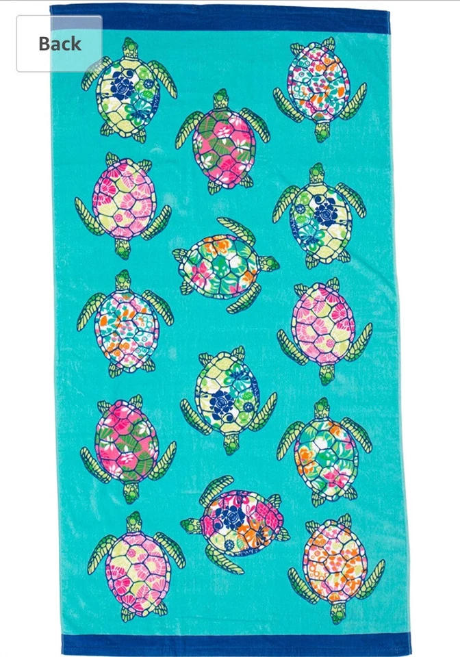 Toalla de playa Cynthia Rowley tortuga marina hawaiana tropical floral piscina turquesa Foto 3 de 4