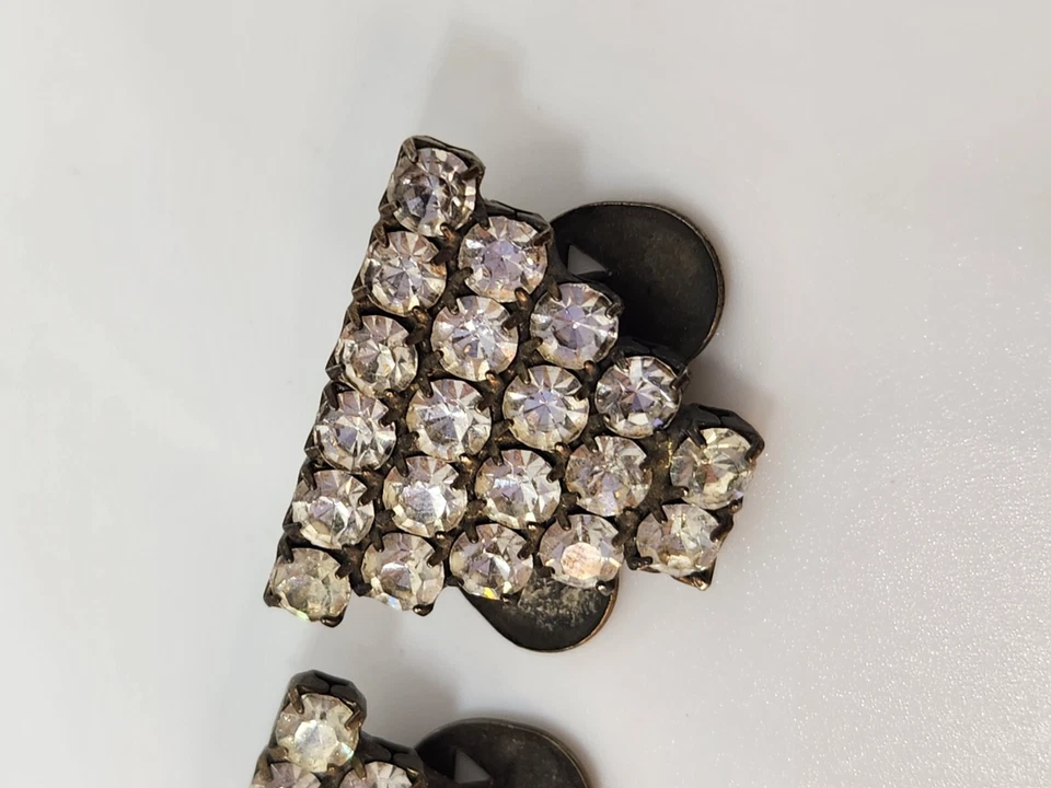 Clips para zapatos Musi de colección - plateados - pedrería - triángulos pequeños - dos clips para zapatos Foto 3 de 4