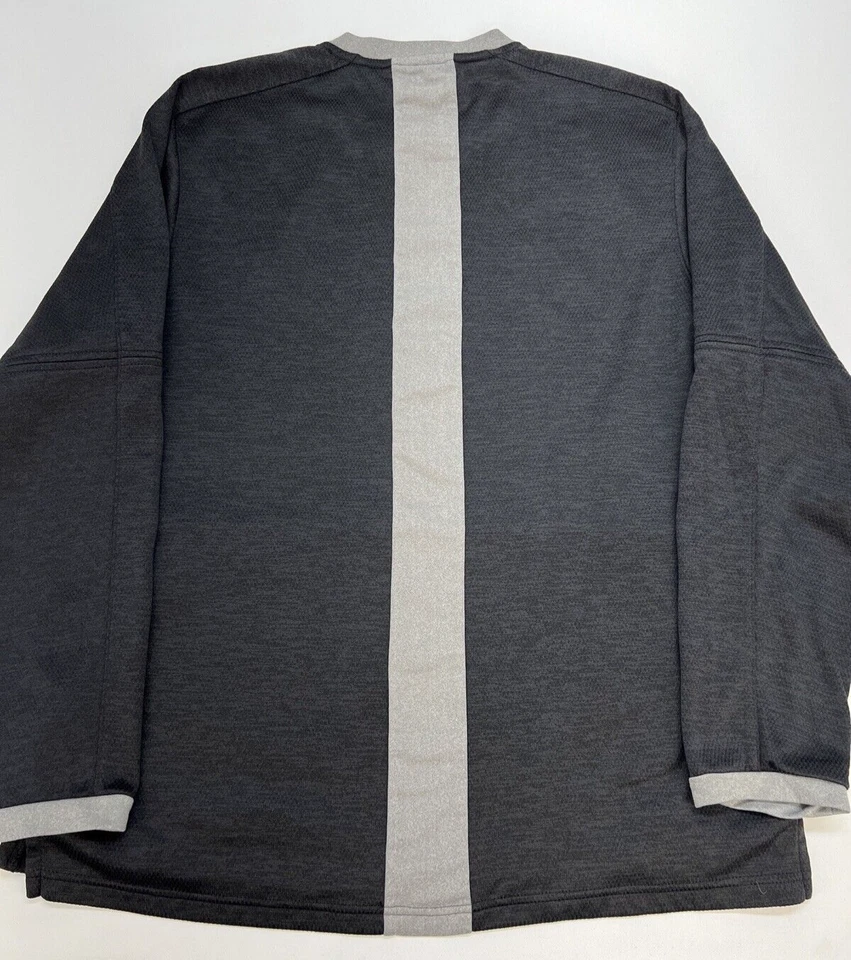 NC State Adidas Béisbol Cuello Redondo Manga Larga Pullover Hombres L Negro Gris Logotipos Foto 3 de 4