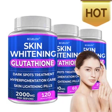 Skin Whitening Glutathione Dark Spots Care Skin Lightening Pills 2000MG 30-120ct