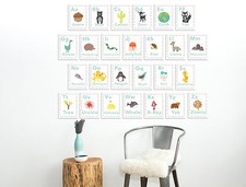 Nature Themed, Nursery Wall Art Decor, Our World, Wall Cards, Spanish Alphabet