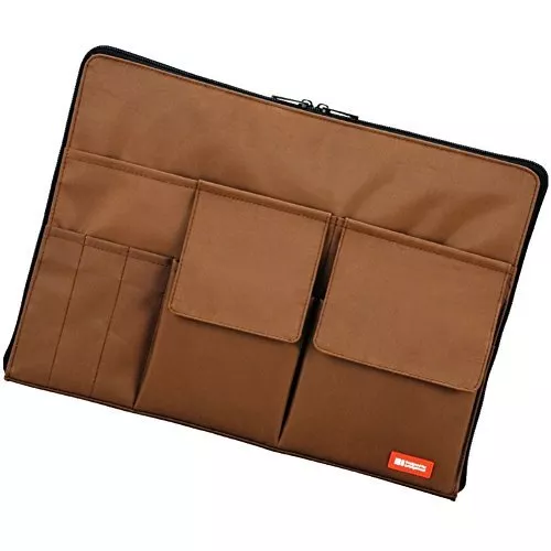 LIHIT LAB Laptop Sleeve With Storage Pockets Bag in Bag Brown A7554 9 JAPAN