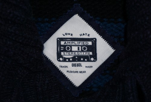 CARDIGAN DIESEL K-MIX MARINE/NOIR TAILLE L 100 % AUTHENTIQUE - Photo 6 sur 6