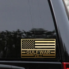 Gulf War Vet American Flag Decal Sticker – Army, Marines, Navy Veteran
