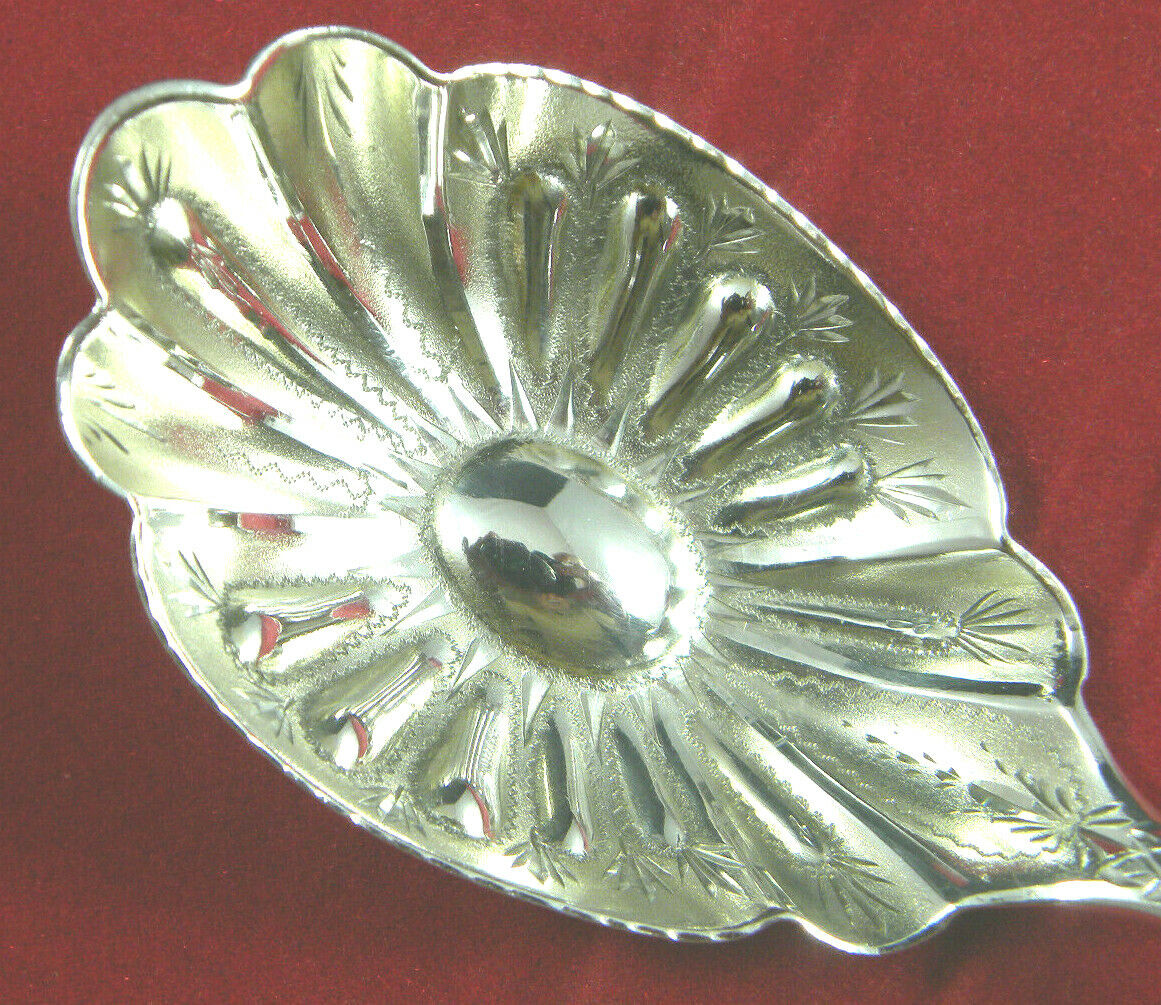 SHIEBLER AESTHCTIC LEAVES 6" HAND WORK BOWL CONDEMINT SPOON POLISHED GORGEOUS 