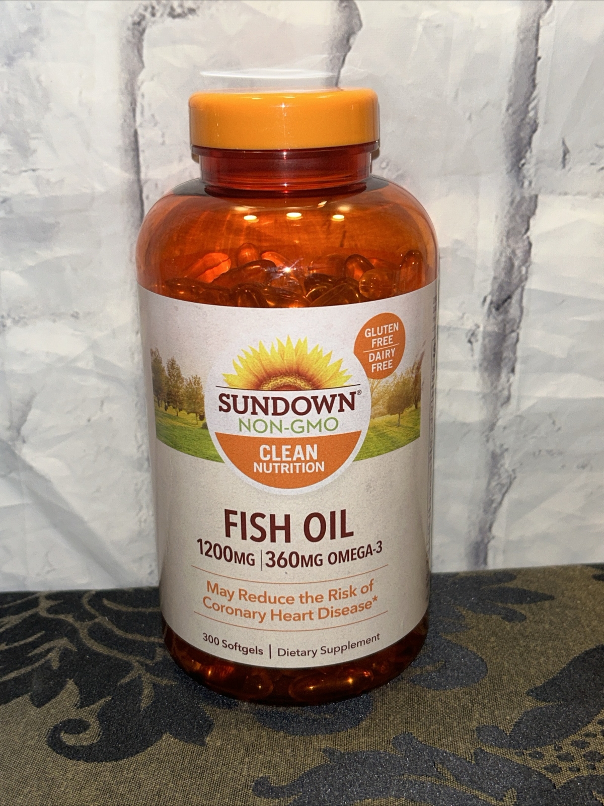 Sundown Fish Oil 1200 mg / 360 mg Omega3 Supplement 300 Softgels Exp