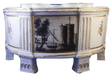 Antique 18thC Paris Porcelain Bough Bulb Flower Pot Porzellan Blumentopf French