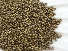 500 x Brass Crimp Beads 2mm x 1.2mm Antique Bronze Tone, NF, Findings
