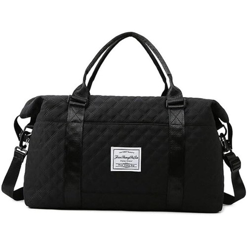 Large Quilted Travel Duffel Bag, Sports Gym Bag Weekender Overnight Bag