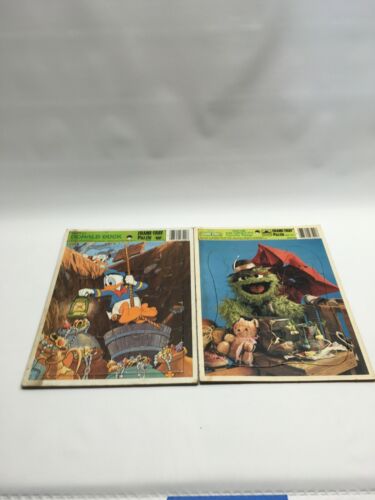 walt disney donald duck sesame street oscar frame tray puzzles lot 2 vintage - Picture 2 of 11