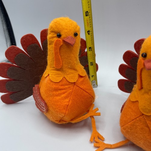 Fall Thanksgiving Decor Turkey Plush Sitting Turkey 2x Turkeys - Picture 2 of 2