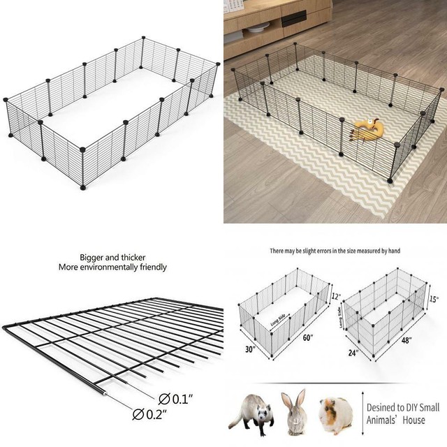 Tespo Pet Playpen, Small Animal Cage Indoor Portable Metal Wire 12