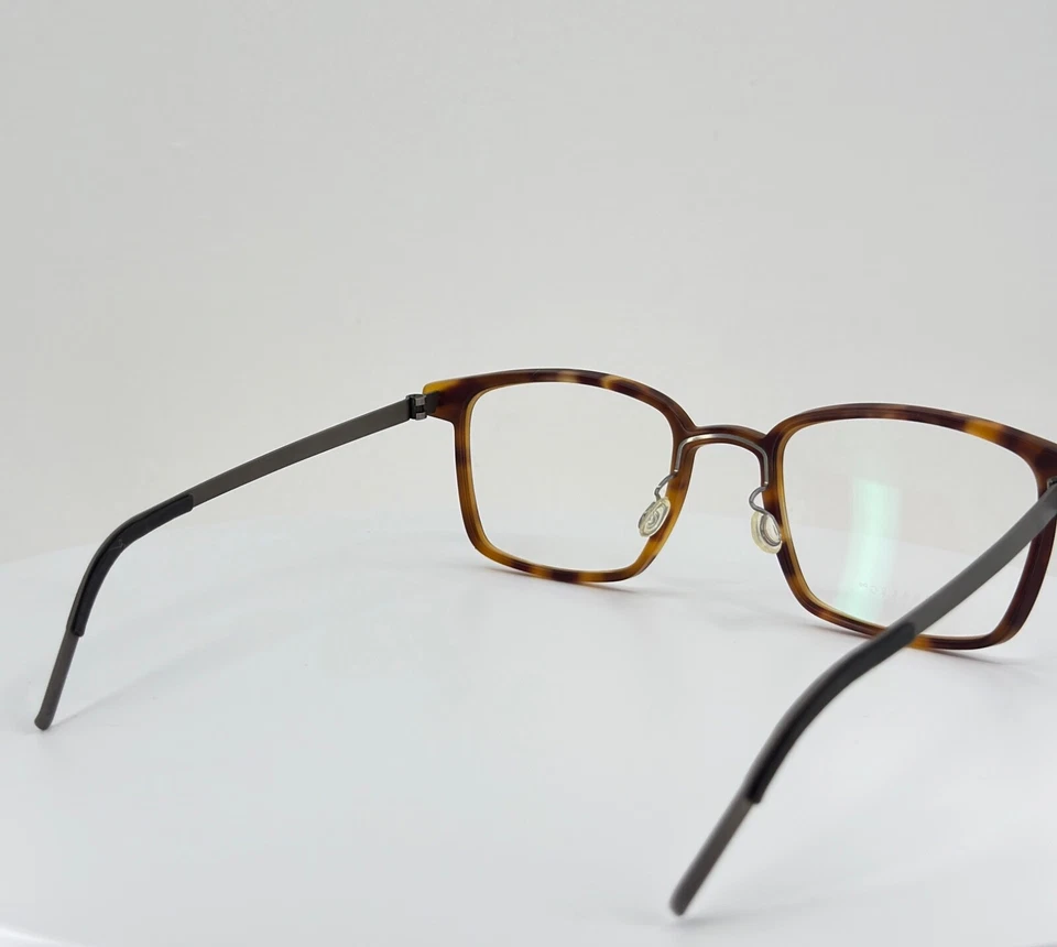 LINDBERG ACETANIUM 1250 080/A8F3 AH42 Tortoise Square Eyeglasses 50-20-125 B:38  - Image 3 of 4