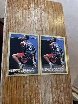 2) 1999-00 SKYBOX APEX GOLD #152 STEVE FRANCIS ROOKIE RC HOUSTON