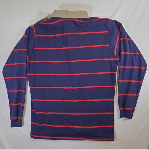 Campus Tall Man Blue Red Striped Made in USA VTG 70s - XL Polo Rugby Shirt Top - Picture 11 of 14