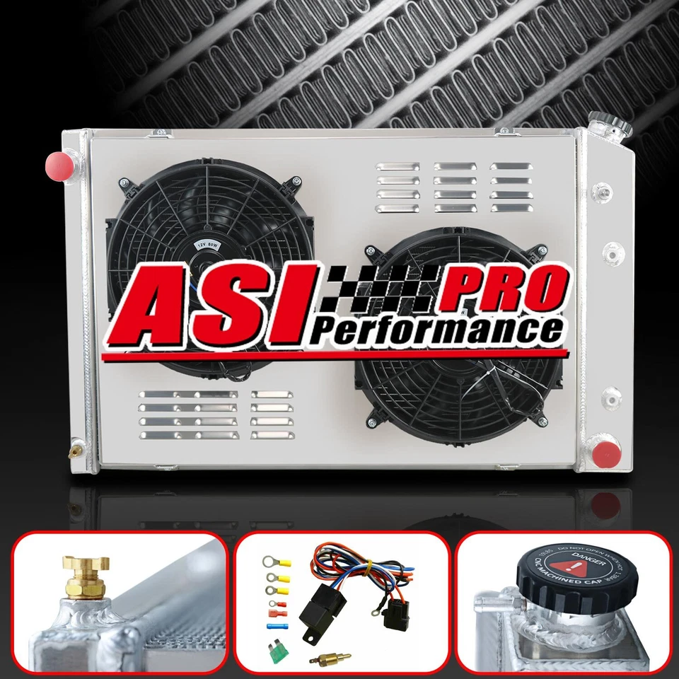 4-Row Aluminum Radiator+Shroud Fan FOR Chevy C10 C20 K10 K20 1973-1986 78 Foto 4 de 4