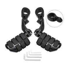 1-1/4" 32mm Black Foot Pegs w/ Bracket For Harley Ultra Limited FLHTK 2014-2023 