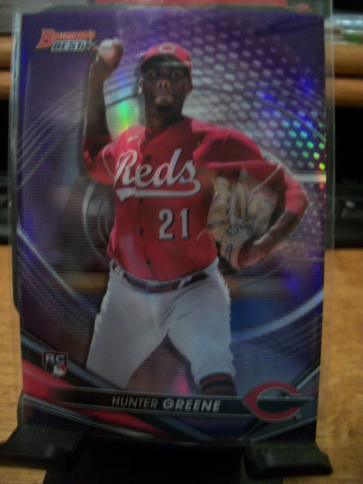 HUNTER GREENE 2022 Bowman's Best Purple Refractor #54 Reds /250 RC