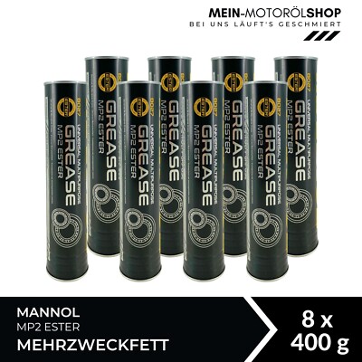 Mannol Universal Multipurpose Grease MP2 Ester Mehrzweckfett Lithium 8x400 Gramm