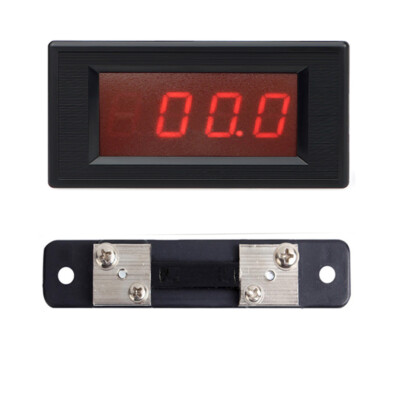 DC 50A Red LED Digital AMP Ammeter Panel Digit Current Meter 0-50A DC + Shunt