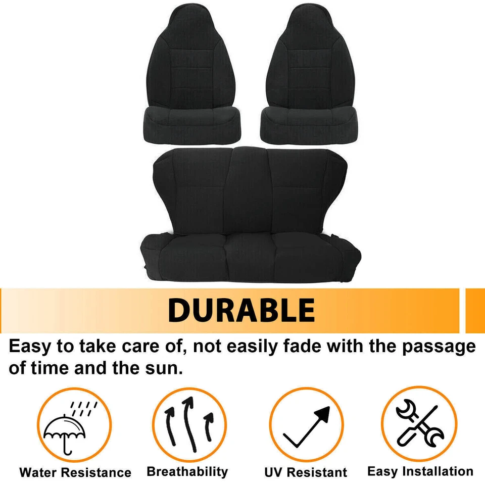 Juegos completos de fundas de asiento delanteras traseras de neopreno para 84-01 1997 Jeep Cherokee XJ-91023 Foto 4 de 4