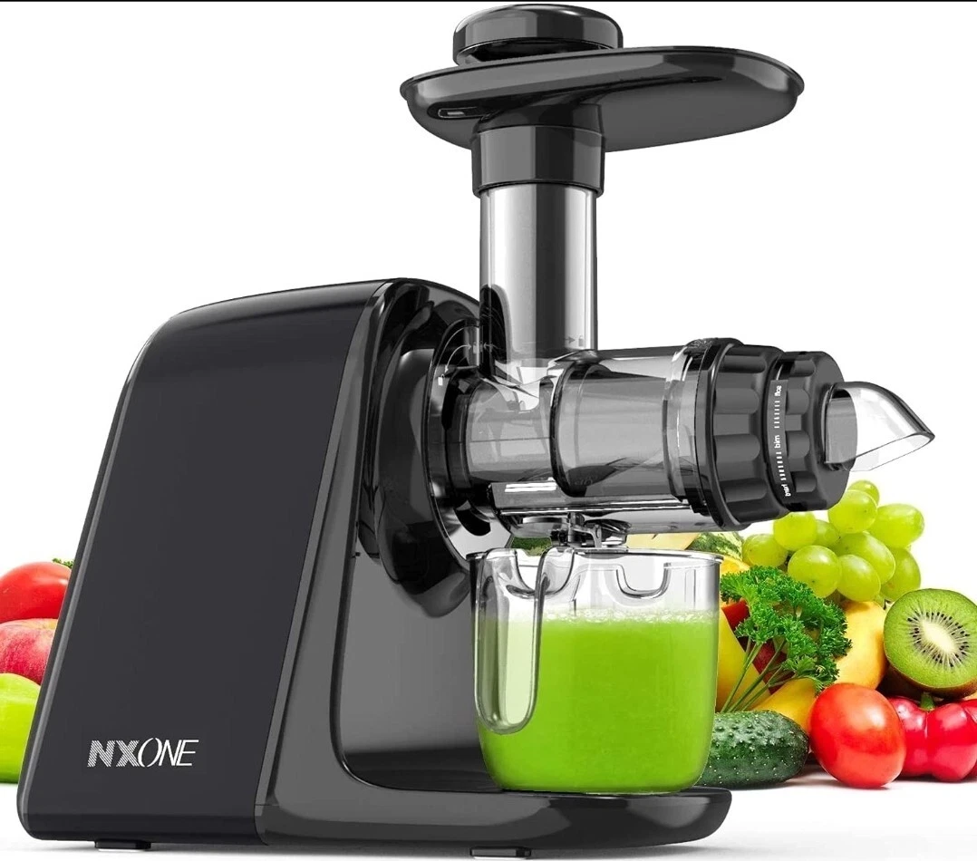 Juicer Machines NXONE Slow Masticating Juicer Cold Press Juicer Extractor Black