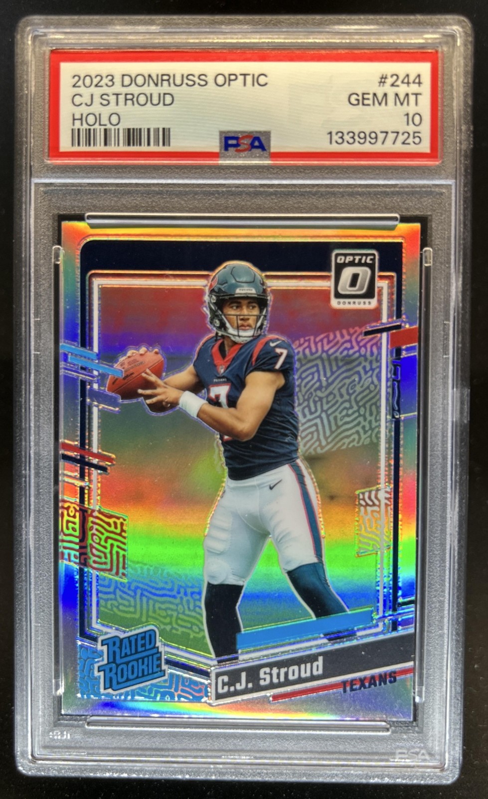 2023 Panini Donruss Optic C.J. Stroud Holo Prizm RC Rated Rookie #244 PSA 10