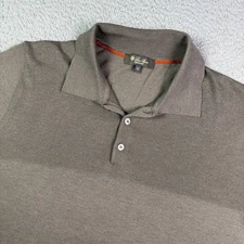 Loro Piana Wish Short Sleeve Polo Shirt Mens 52 Brown 100% Virgin Wool Sweater