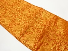 7669530: JAPANESE KIMONO JAPANESE NAGOYA OBI / WOVEN FLOWER ARABESQUE