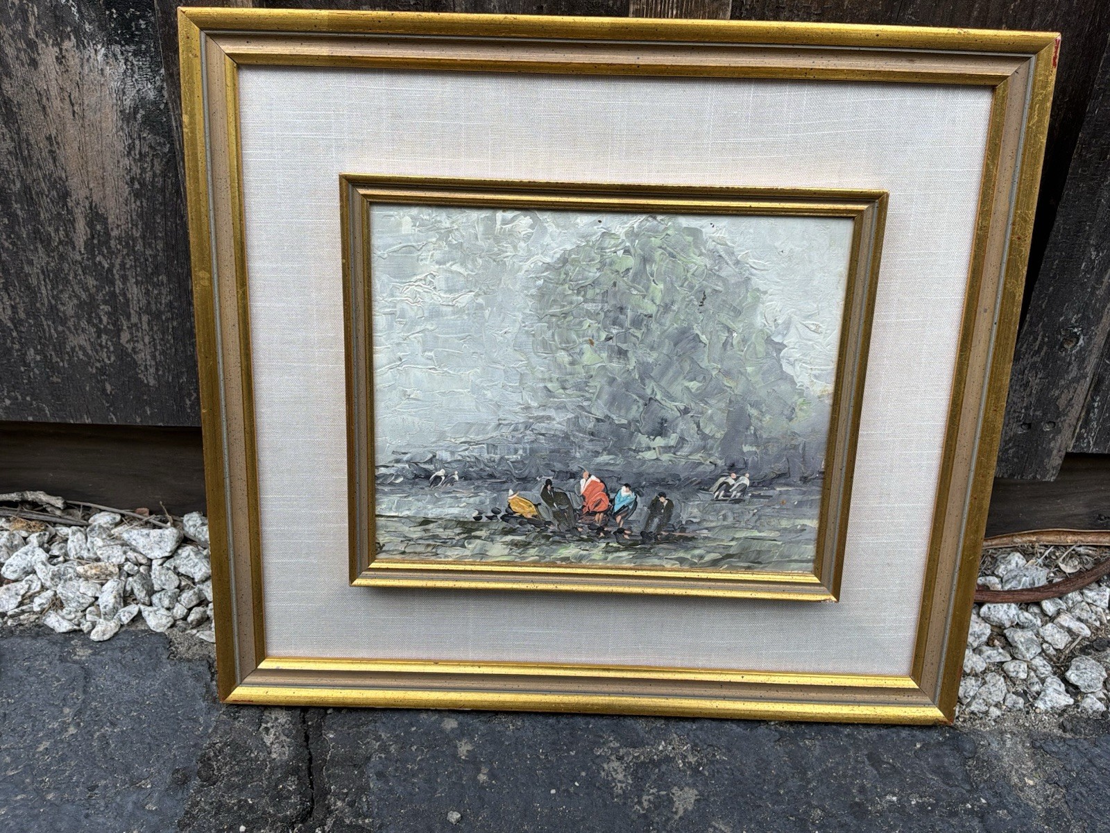 Vintage Beautiful Framed Impasto Oil Painting Of Landscape No Reserve
