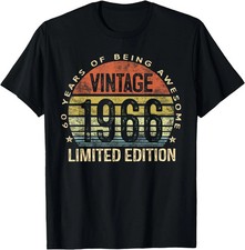 Vintage 1966 Limited Edition 60-Year-Old 60th Birthday T-Shirt, UNISEX Tees
