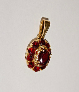 XIX e ANCIEN PENDENTIF OR 18K 750 RUBIS 2 70 Grs POINÇONS 1784 AL