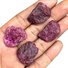 4 Pcs Natural Ruby Raw Rough 21-25mm Huge Loose Unheated Gemstones Wholesale Lot