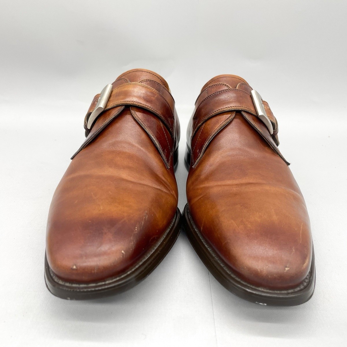 Magnanni Mens 10M Marco Monk Strap Loafer Dress Shoe Brown 