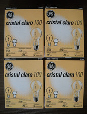 4 Pks 8 Bulbs - Vintage Decorative Light Bulbs GE Crystal Clear 100 Watt A19