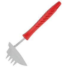 Zenport LT373 Stainless Weeder, Hoe, Rake Combo Hand Tool, Red