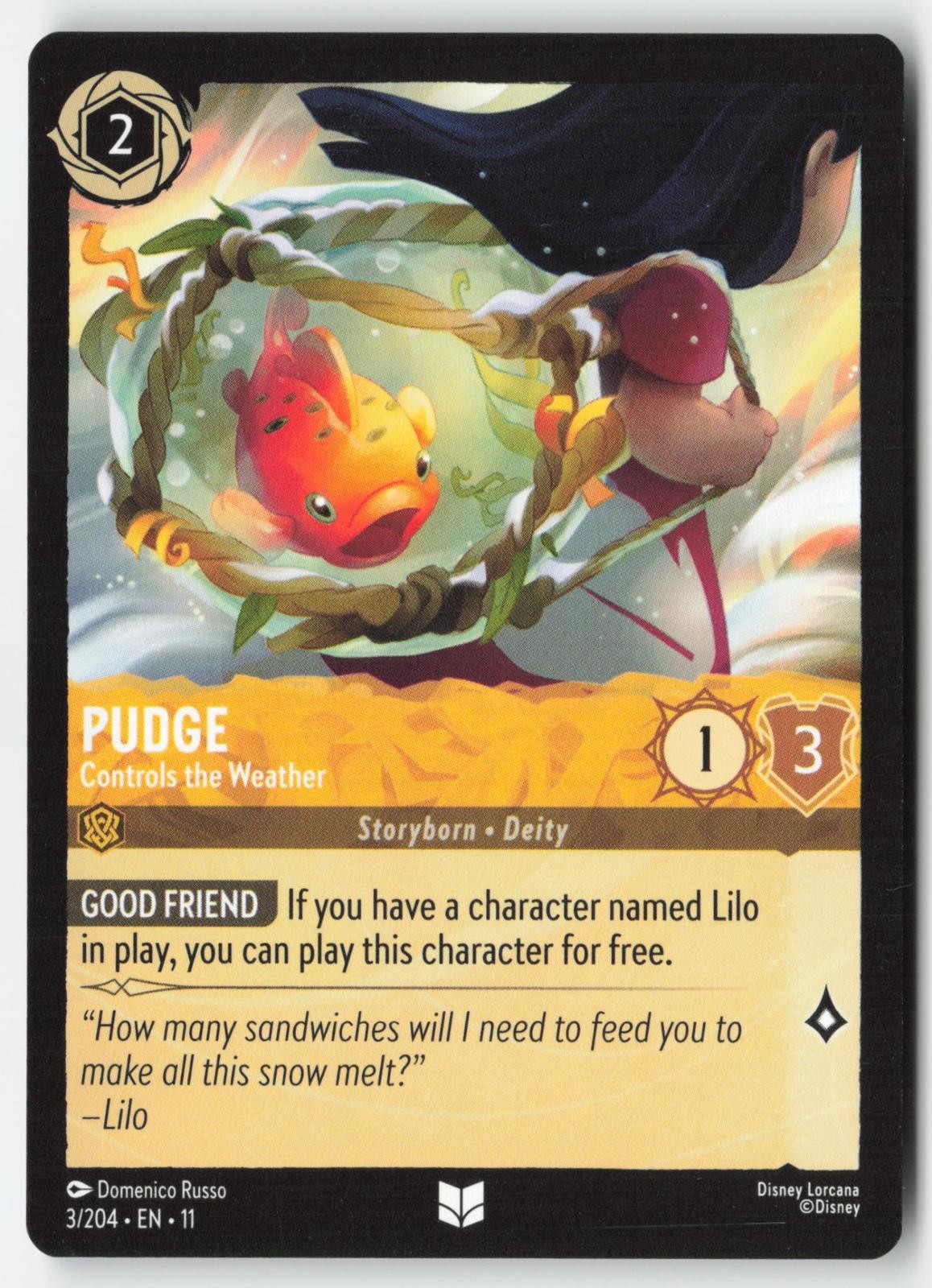 Pudge Lorcana Winterspell #3/204 Uncommon