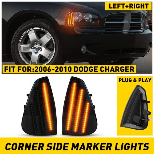 For 06-10 Dodge Charger Clear Front Turn Signal Lamps Corner-Light