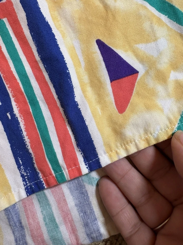 复古 Newport 蓝色纽扣衬衫男式 XL 80 年代设计底部单针 — 第 3/4 张图片