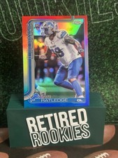 2025 Topps Chrome #383 Tate Ratledge Red, White, & Blue Refractor Rookie Lions
