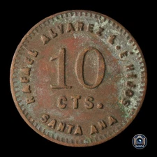 El Salvador - 10 Centavos - Ficha de Finca / Token - Rafael Alvarez Santa Ana