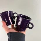 Fiesta Fiestaware HLC Homer Laughlin Retired D-Ring Plum Purple Coffee 2 Mugs