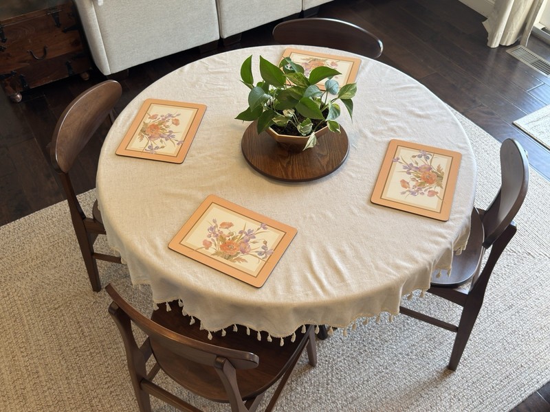 Vtg Set of 4 Pimpernel Cork Back Placemats Peach Flowers Cottage-core Farmhouse