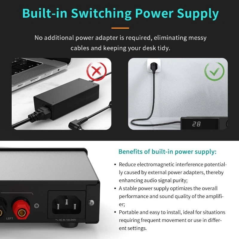 SMSL AO10 HiFi Amplifier TPA3116 Class D Amplifier 12V Trigger Power Amplifier - Image 4 of 4