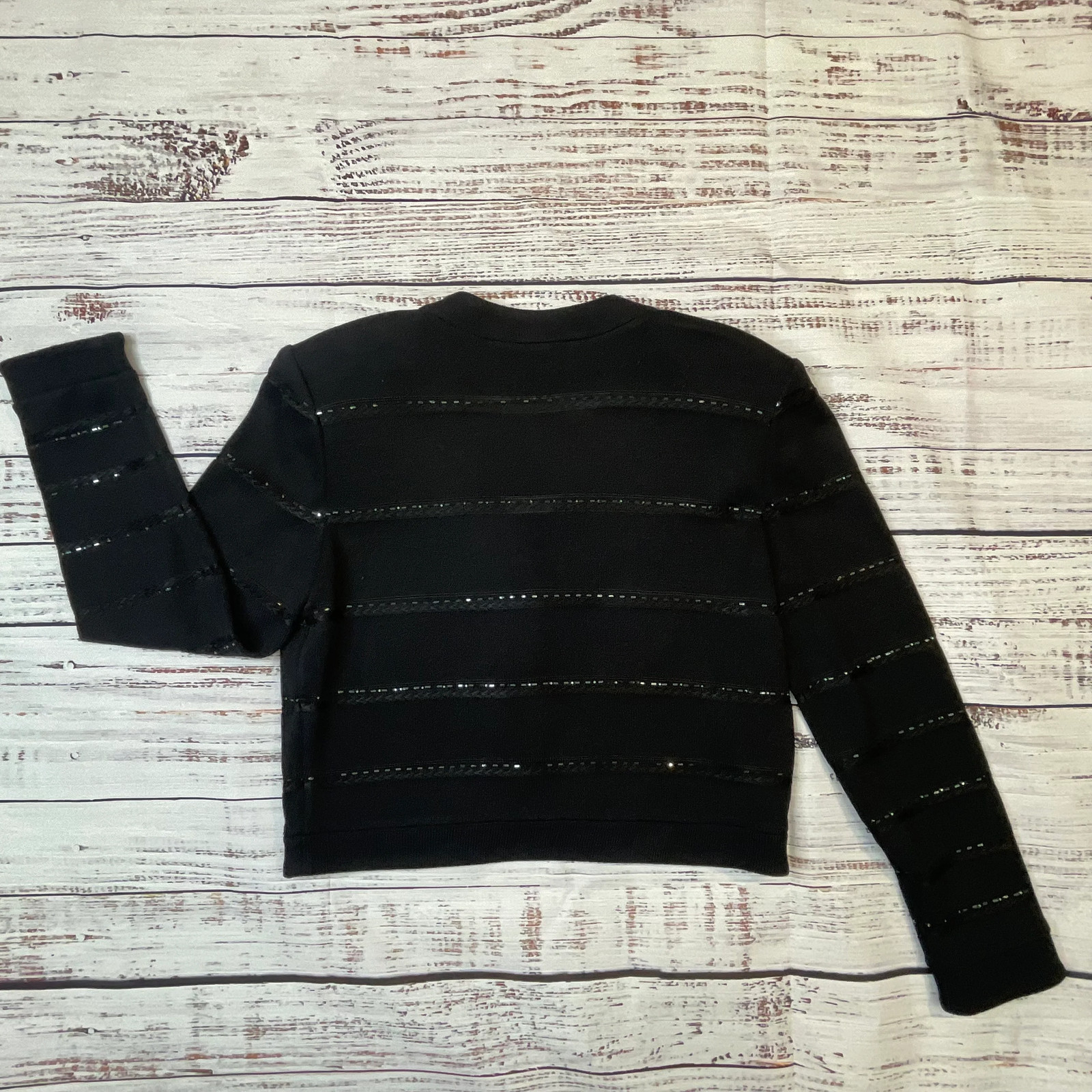 St. John Black Embellished Cardigan Sweater Size 4 - Cardigan