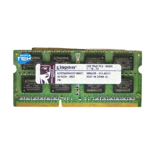 Mémoire RAM 2GB DDR3-1066 Pour Packard Bell Butterfly Touch EV_010UK - SODIMM, Garantie à Vie