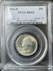 1936-D Washington Quater 25c, Semi Key Date, PCGS MS 63 #88580